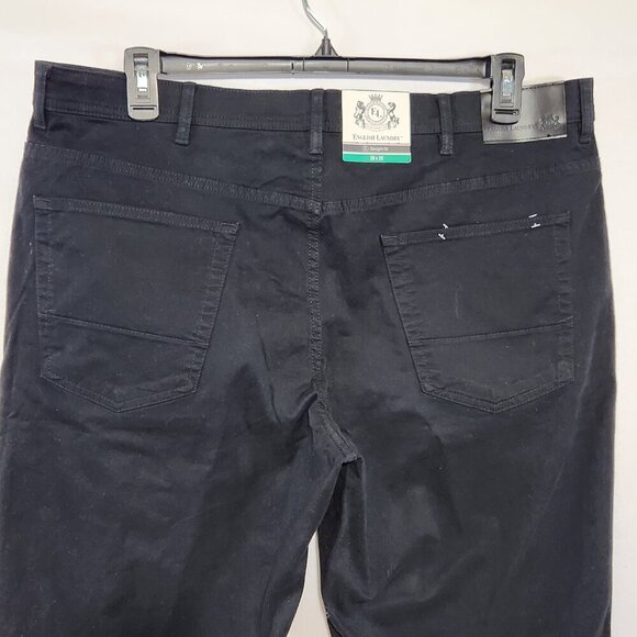 English Laundry Men's Size 38x30 Black 5 Pocket Straight Fit Cotton Blend Pants - Picture 9 of 15
